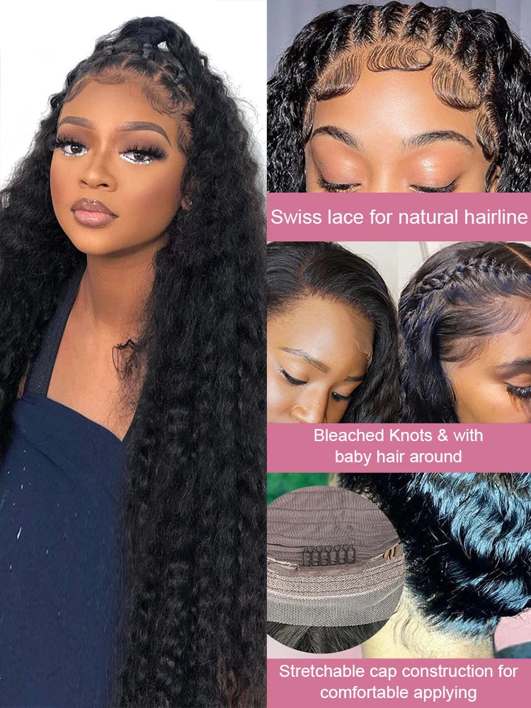 300% High Density HD Lace Front Wig (13x4 / 13x6) – Brazilian Remy Deep Wave Human Hair, Glueless (40–50 Inch)