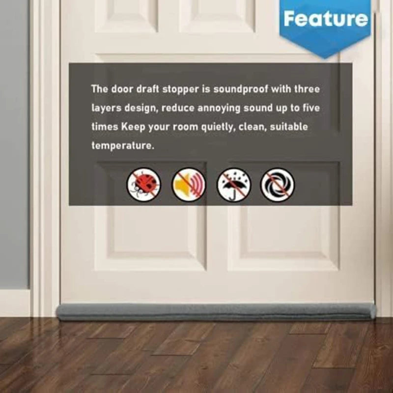 Adjustable Door Bottom Seal Strip | PU Leather Weather Blocker & Draft Stopper – Anti-Cold Gap Protector