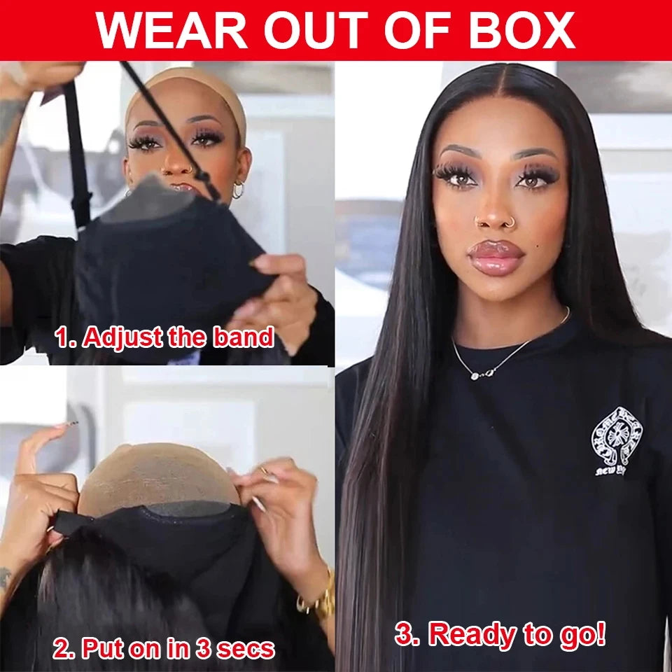 40" Bone Straight Glueless HD Lace Front Wig (13x6) | 100% Remy Brazilian Human Hair | Pre-Cut No-Glue