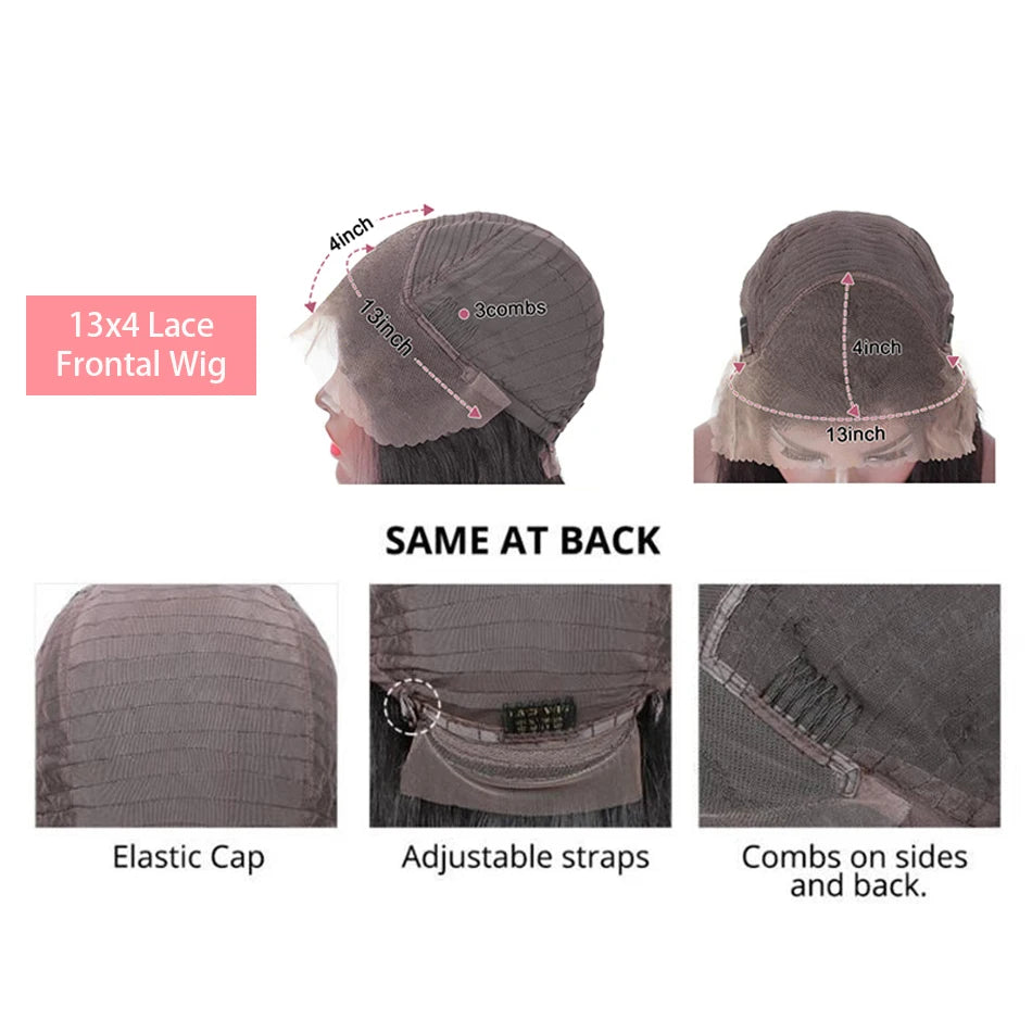 Short Body Wave Bob Wig with Highlights – 13×4 Transparent Lace Frontal, Ombre Brown Blonde 4/27, 100% Brazilian Human Hair