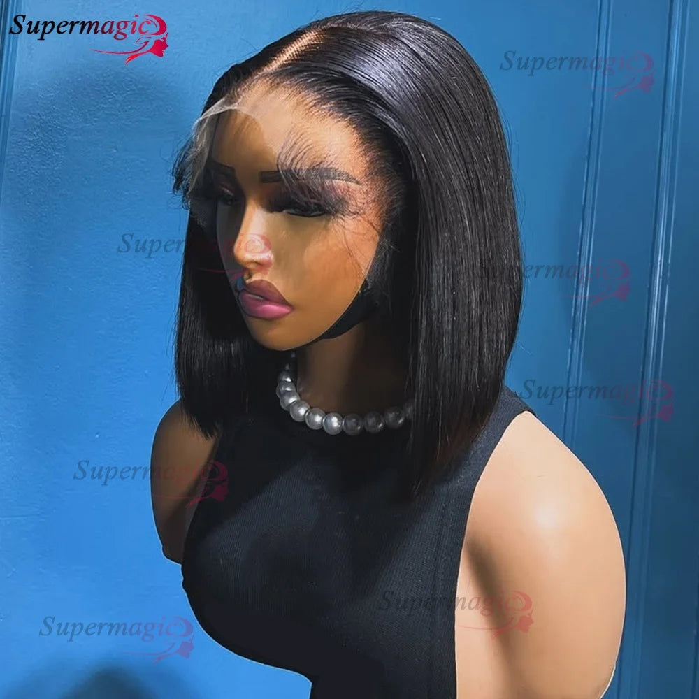 300% Density 13x4 Transparent Lace Frontal Straight Bob Wig – Raw Vietnamese Human Hair Wig for Women