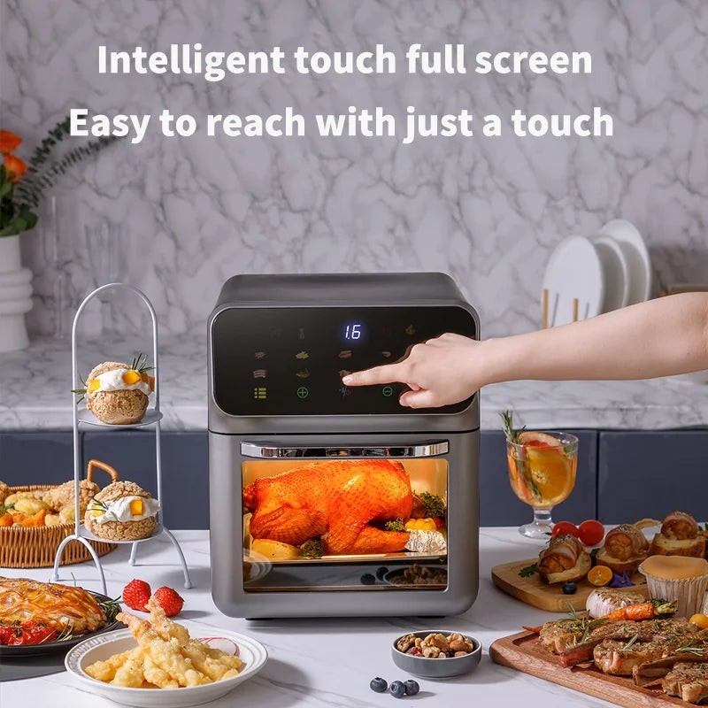 Smart 10L Oil-Free Air Fryer Oven with 360° Hot Air Convection — Large Capacity Electric Cooker for Healthy Home Cooking