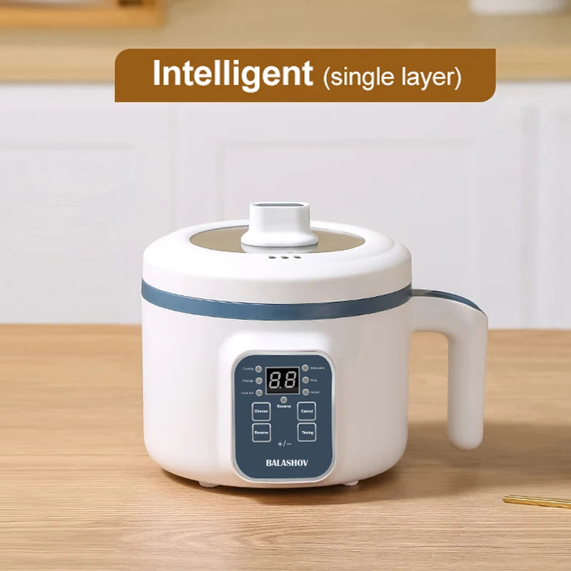 Smart Mini Electric Rice Cooker (0.8L) — Compact MultiCooker for 1–2 People, Non-Stick & Auto Shut-Off