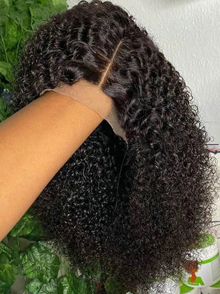 100% Brazilian Curly Lace Front Wig – Glueless Short Bob Deep Water Wave 13×4 HD Lace Frontal Human Hair Wig