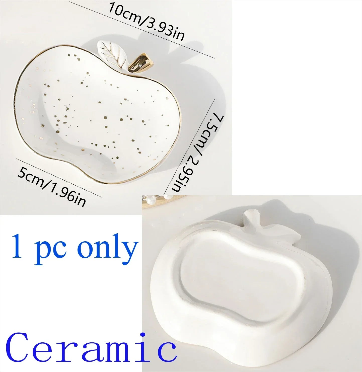 Jucaica Rosh Hashanah Apple Honey Dish – Ceramic Dessert Plate Set