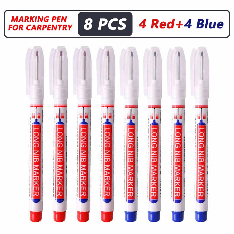 Professional Deep Hole Long Nib Marker Pen for Wood, Metal & Tile — Waterproof Carpenter Tool (20mm Nib)