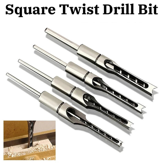 HSS Square Hole Drill Bit Set – Woodworking Mortising Chisel Auger Tools for DIY Furniture
