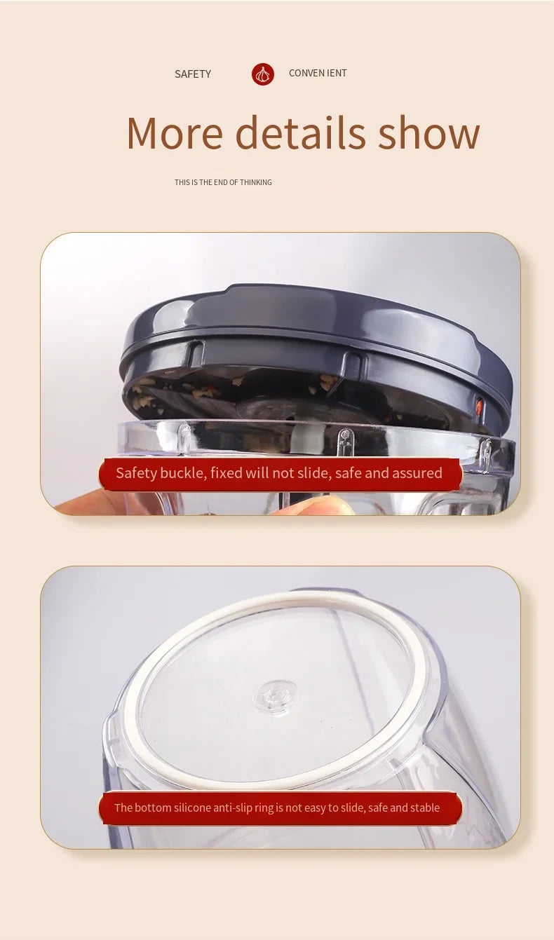 Manual Garlic Chopper – Stainless Steel Mini Food Blender & Crusher | WowPopMall
