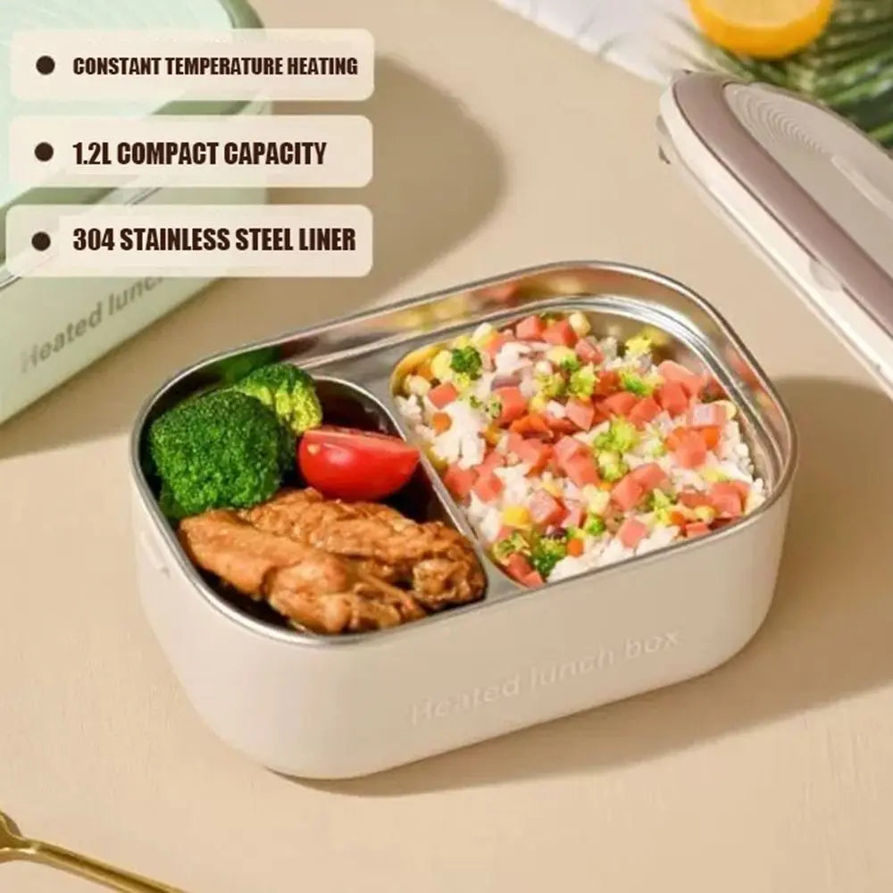 304 Stainless Electric Lunch Box – Plug-In 1 L Constant-Temperature Food Warmer