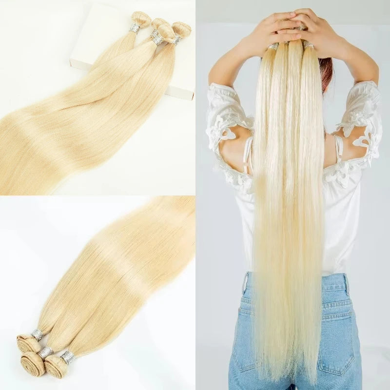 613 Blonde Brazilian Straight Hair Bundles | 100% Remy Human Hair | 8-40 Inch