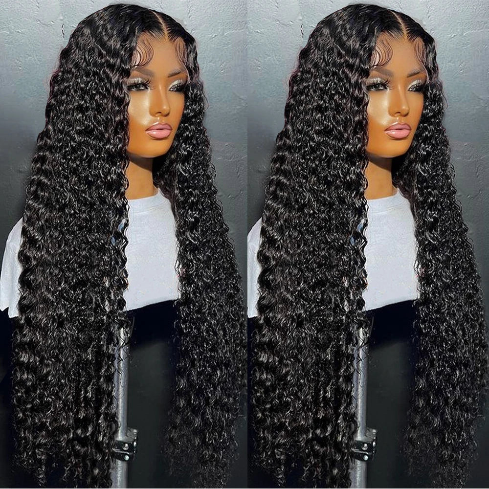 200% Density Deep Wave 13x6 HD Transparent Lace Frontal Human Hair Wig (30–32 Inch)