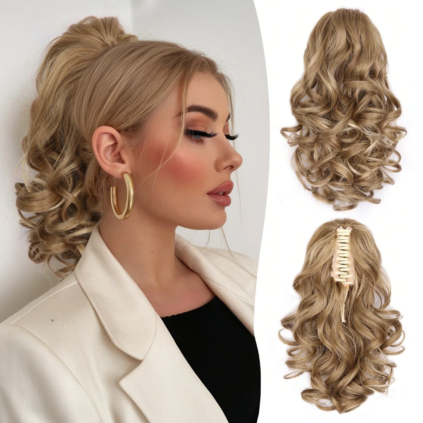 Curly Claw Ponytail Hair Extension | Synthetic Clip-On Hairpiece | 12 Inch | 100g | Multiple Colors