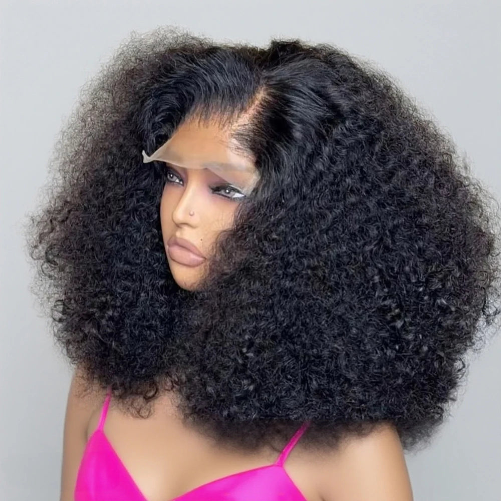 Deep Water Wave Curly Bob Human Hair Wig – 13x6 Transparent Lace Frontal, Glueless (7x5), 250% Density (12–14 Inch)