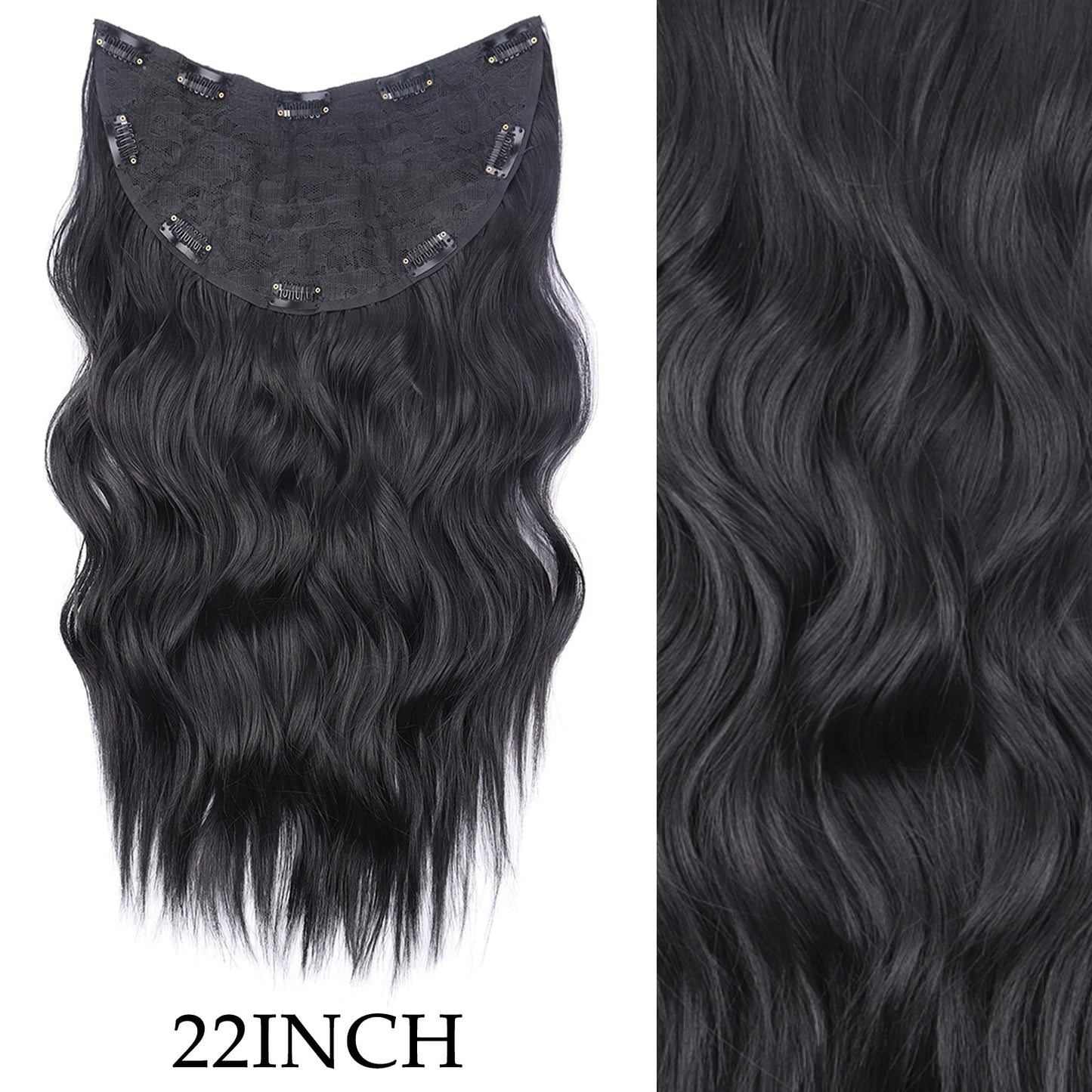 7Pcs Clip-in Hair Extensions | 24 Inch Straight | 60 Colors | Heat Resistant Fiber