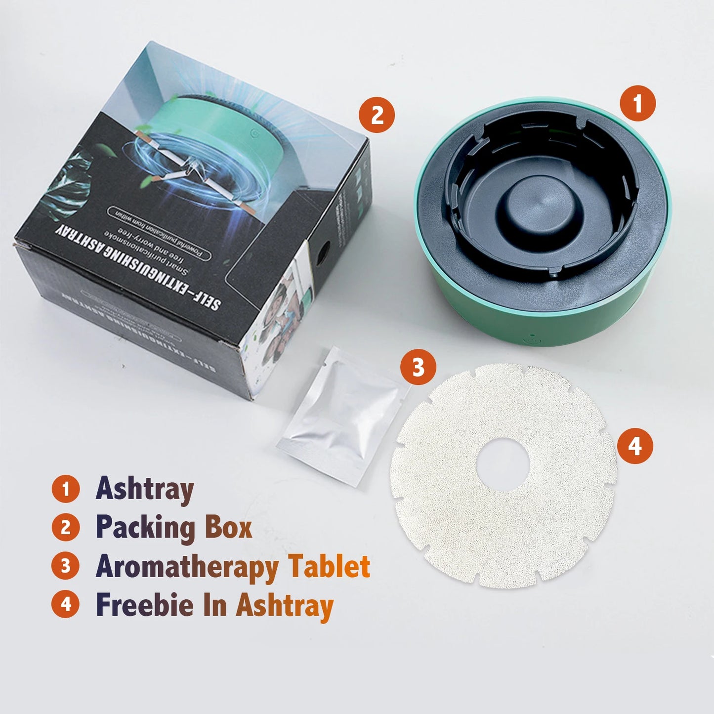 2-in-1 Smokeless Ashtray with Odor-Reducing Filter | Portable (Batteries Not Included)