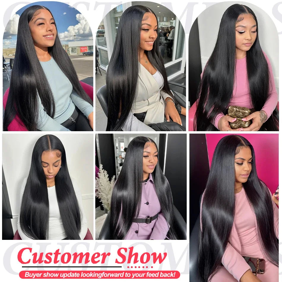 Bone Straight HD Lace Frontal Human Hair Wig 13x6 / 13x4 (30–40 Inch)