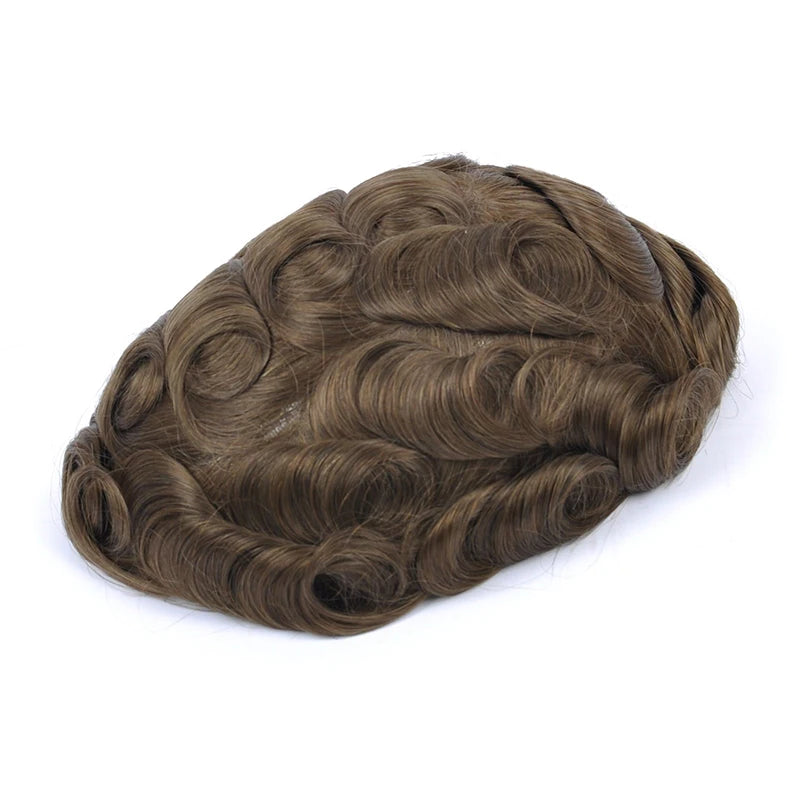 Topunique Full Swiss Lace Men's Toupee | 90% Light Density Hair System for Men
