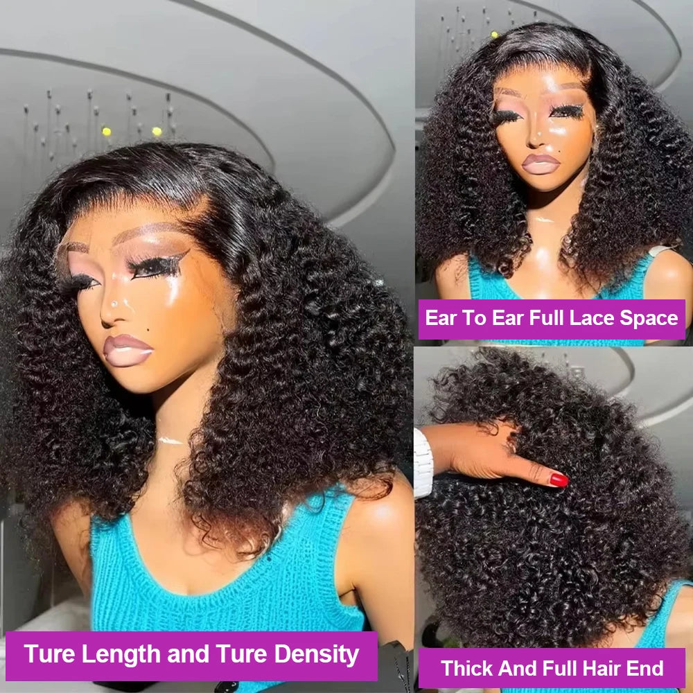 Deep Water Wave Curly Bob HD Lace Front Wig | 100% Remy Human Hair | Transparent Lace 13x4 / 13x6