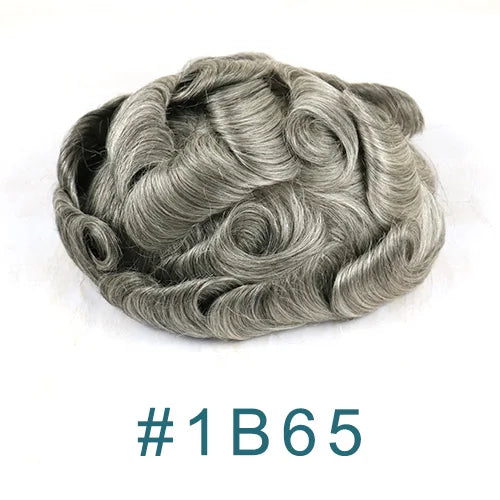 0.12mm Injected Thin Skin Male Hair Toupee | 110%-130% Density | Brazilian Remy Human Hair System