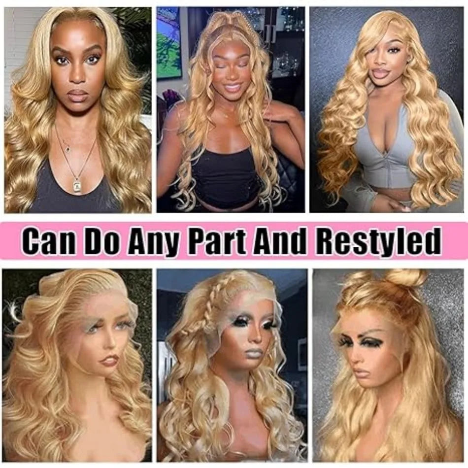 #27 Honey Blonde Body Wave 13x6 HD Lace Front Human Hair Wig (250 Density, Brazilian Remy)