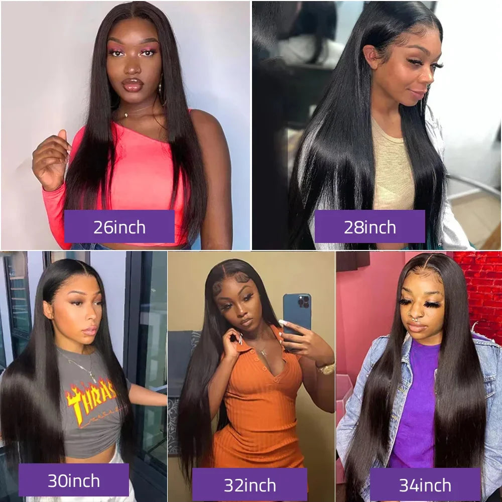 220 Density Bone Straight 13x6 HD Lace Front Wig (13x4 Option, Pre-Plucked) – Brazilian Remy Human Hair
