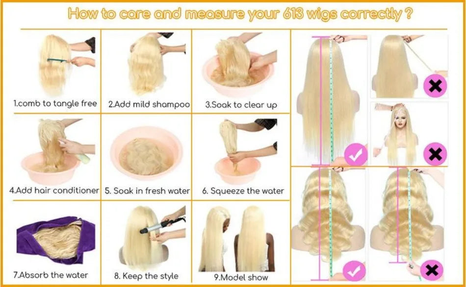 613 Blonde 13x6 HD Lace Frontal Body Wave Human Hair Wig – 40 Inch, 230% Density