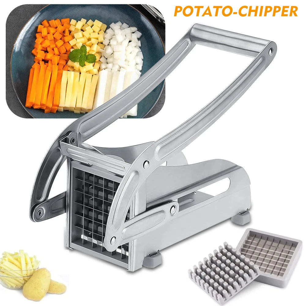 Cutting Potato Chipper Stainless Steel Manual Cut with 36/64Holes Blades Fast Cutting Manual Tool Cut Cucumber Fruits Vegetables