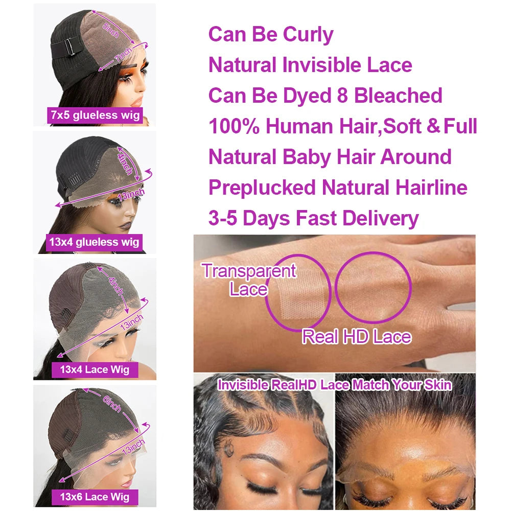 14 Inch Deep Water Wave Curly Bob Lace Front Wig – 13x6 HD, 7x5 Glueless, 250% Density