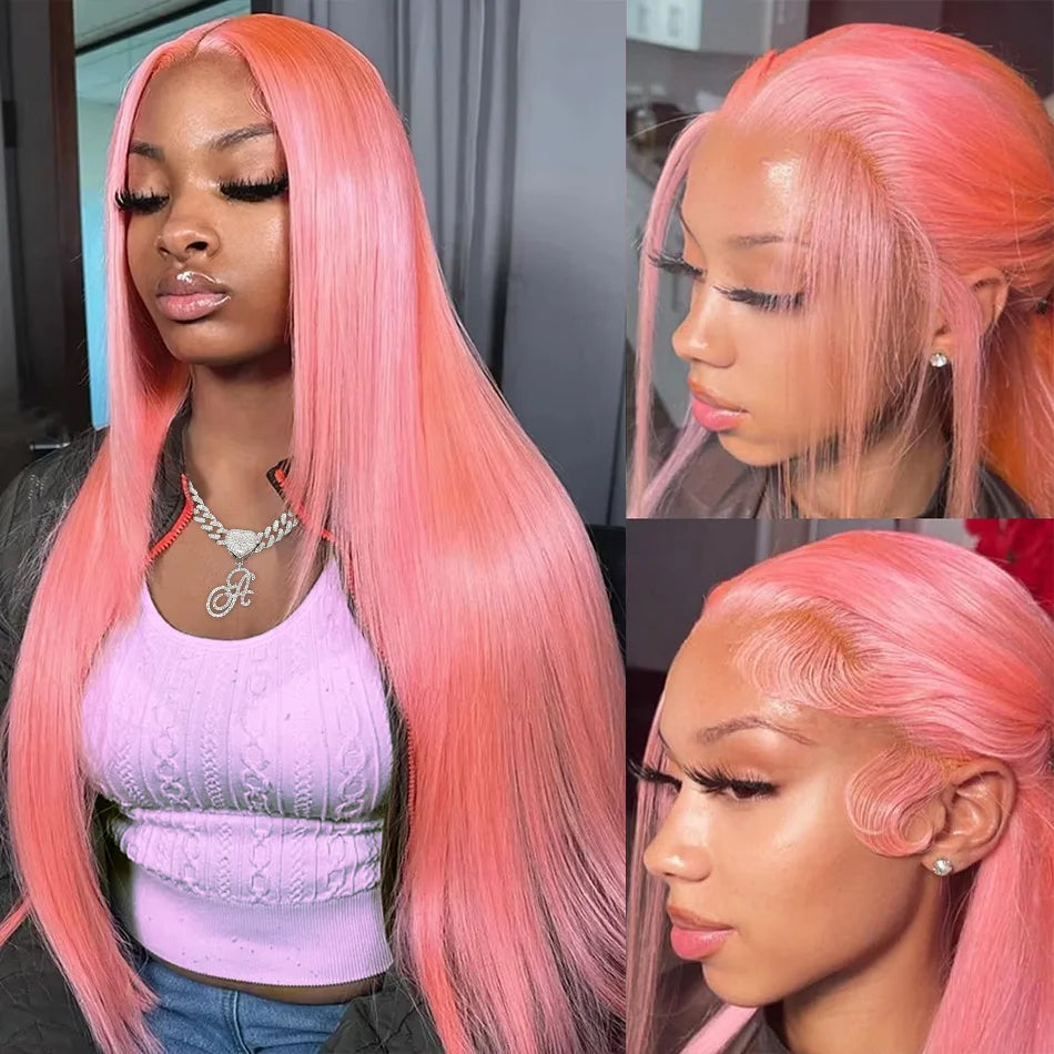 Pink Body Wave 13x6 HD Lace Front Human Hair Wig 30 Inch – 250% Density Brazilian Remy Hair