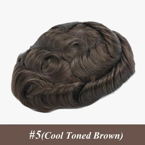 Men's Human Hair Toupee – Australia Double Layer Lace & PU Base Hair System