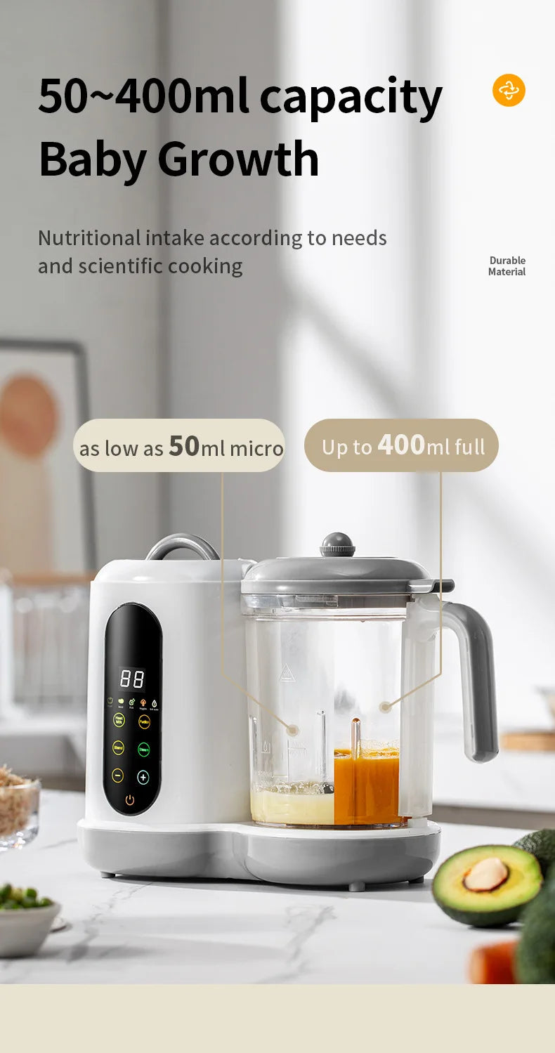 Automatic Baby Food Maker – 6-in-1 Steamer, Blender, Puree & Milk Warmer with Temperature Display