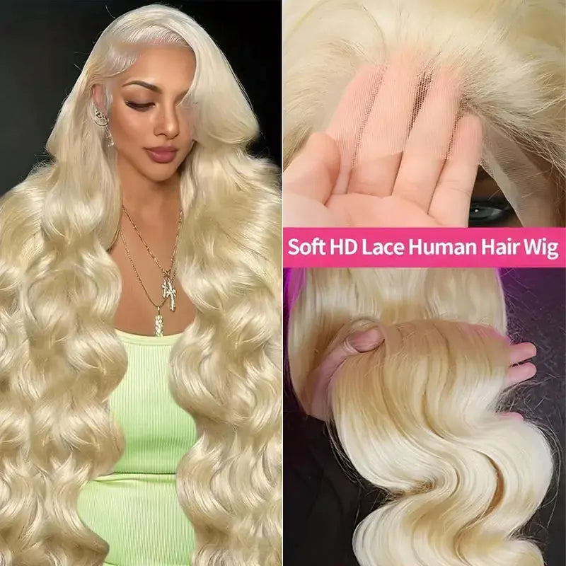 250% Density 613 Blonde Straight HD Lace Front Wig 13x6 Transparent Lace Brazilian Human Hair