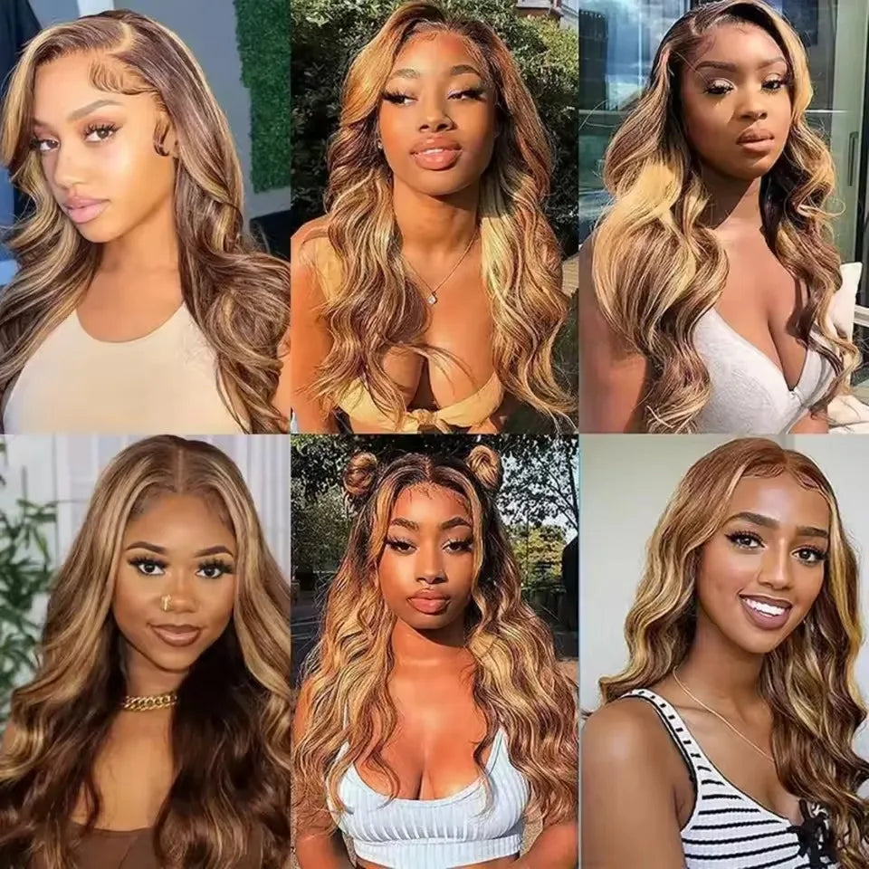 Honey Blonde Highlight HD Lace Wig | Body Wave Human Hair 13x4 / 13x6 / 4x4 / 5x5