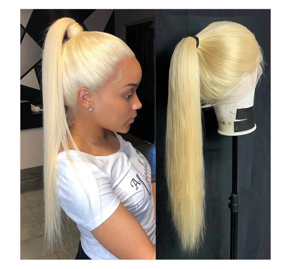 HD Transparent 613 Blonde 13x4 / 13x6 / 360 Lace Front Human Hair Wig – Bone Straight, Pre-Plucked, High Density