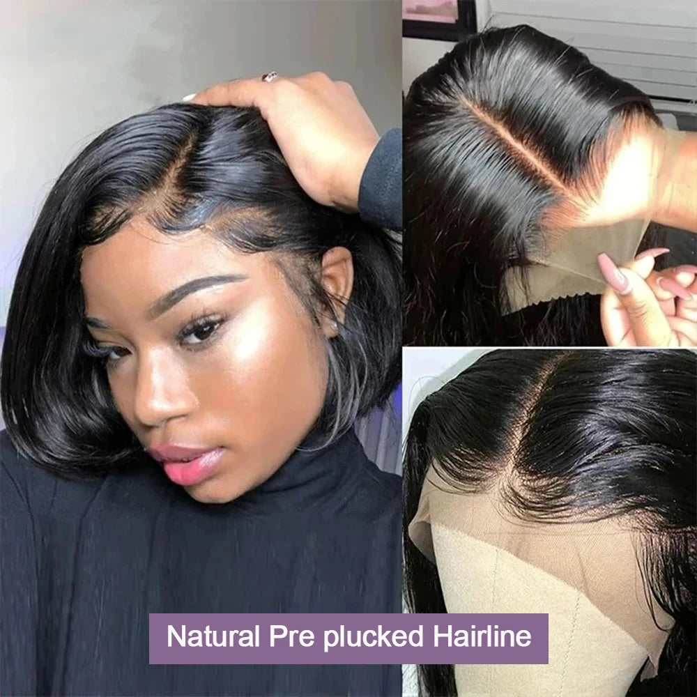 Wear & Go Glueless 13x6 HD Lace Front Short Bob Wig (Vietnamese Remy, Multi-Parting, Pre-Plucked)