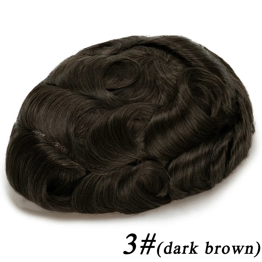 Men's Human Hair Toupee – Hollywood Skin & Lace Base, 6x8 / 7x9 / 8x10