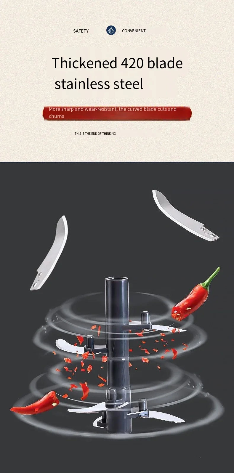 Manual Garlic Chopper – Stainless Steel Mini Food Blender & Crusher | WowPopMall