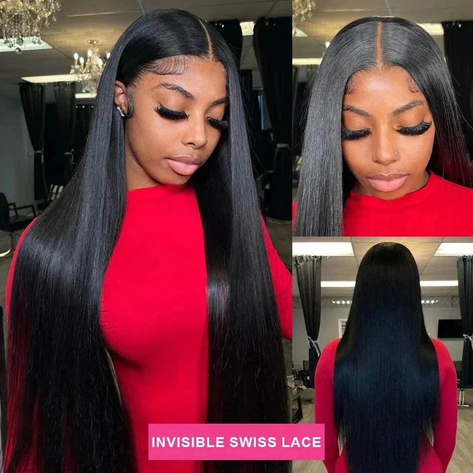 Bone Straight HD Lace Frontal Human Hair Wig 13x6 / 13x4 (30–40 Inch)