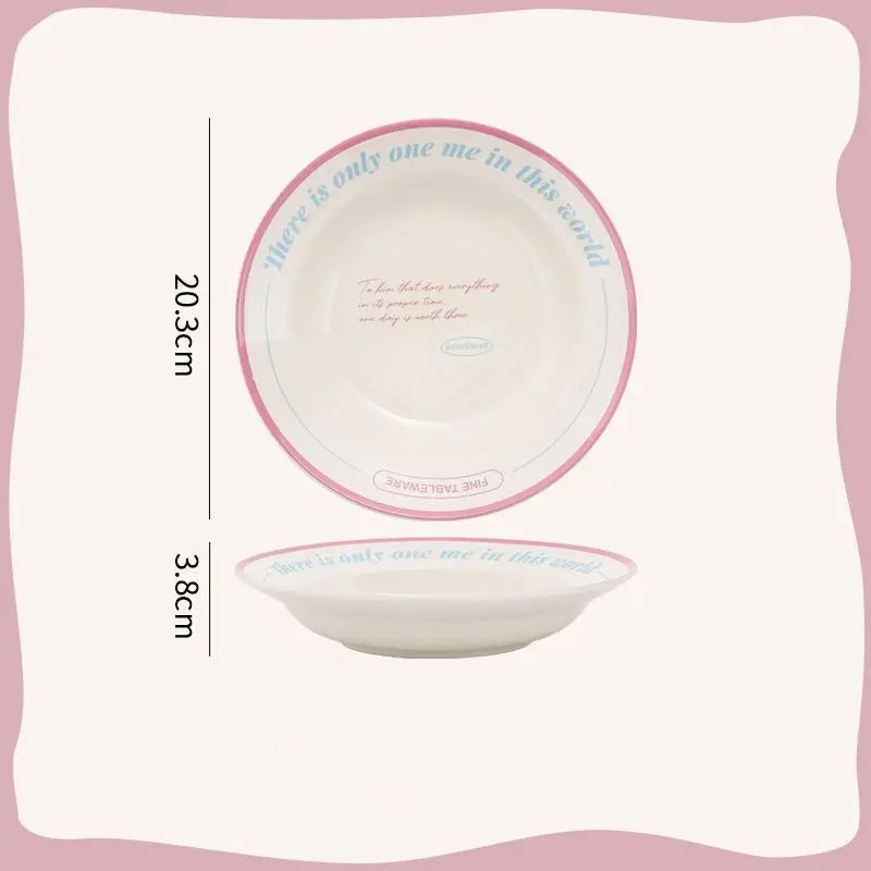 Ceramic Tableware Bowl & Plate Set for Home Use – Rice, Dessert, and Divided Plates Collection