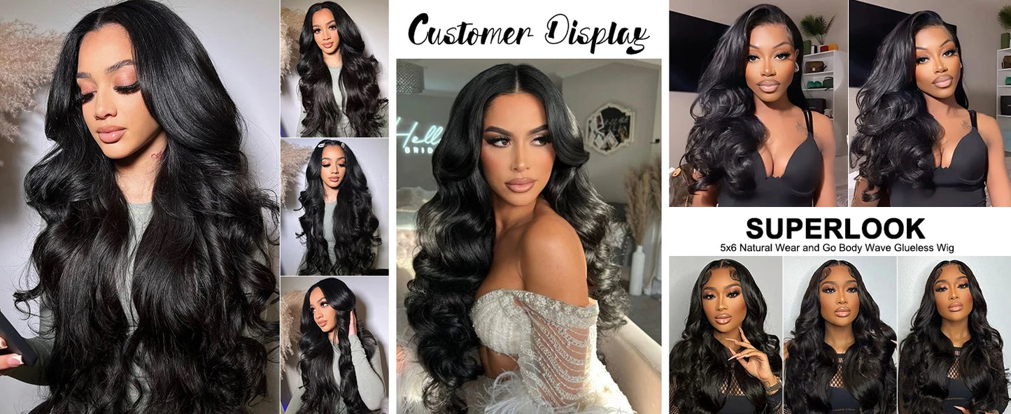 30–44 Inch Body Wave 13x6 HD Transparent Lace Front Human Hair Wig (Pre-Plucked)