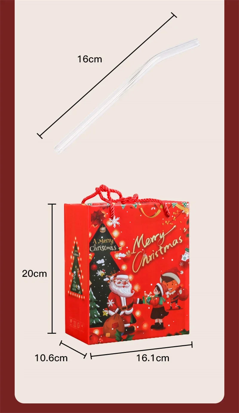 🎅 Christmas Ceramic Mug with Lid & Straw – Santa, Snowman & Tree Design Gift Cup