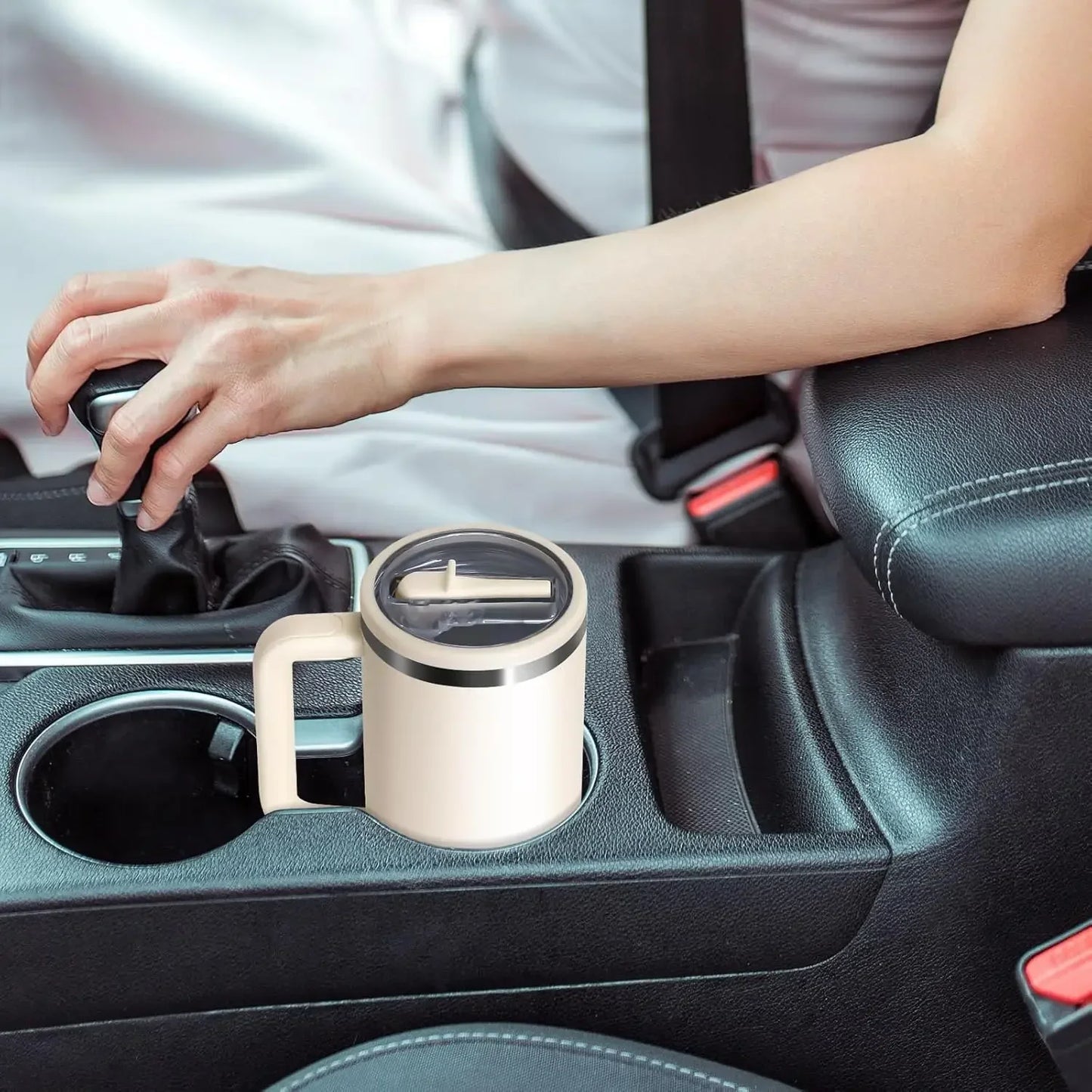 40oz Flip Straw Leak-Proof Lid – Replacement Tumbler Cover Compatible with Stanley Cup