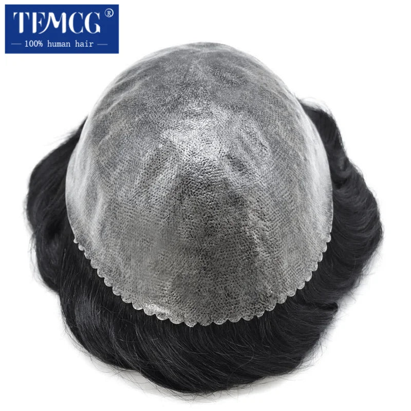 Men's Toupee Hair System | Full Thin Skin PU Base | Indian Remy Human Hair