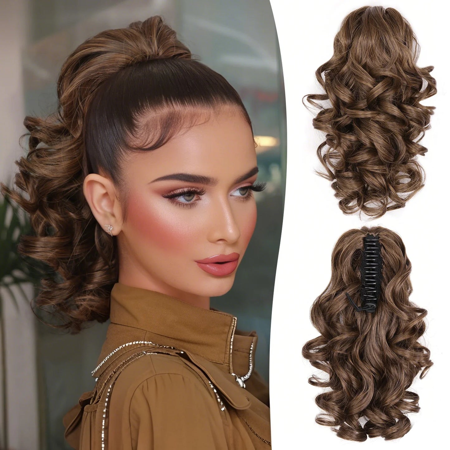 Curly Claw Ponytail Hair Extension | Synthetic Clip-On Hairpiece | 12 Inch | 100g | Multiple Colors