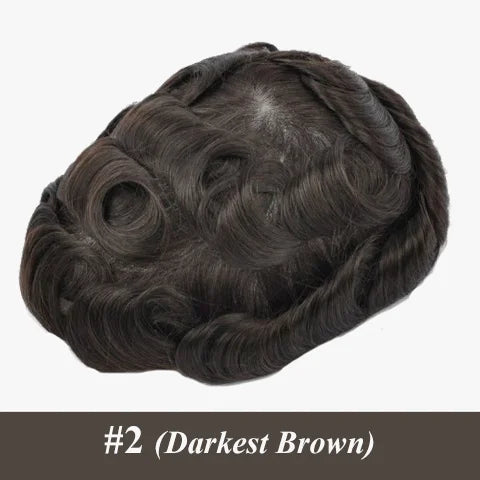 Men's Human Hair Toupee – Australia Double Layer Lace & PU Base Hair System