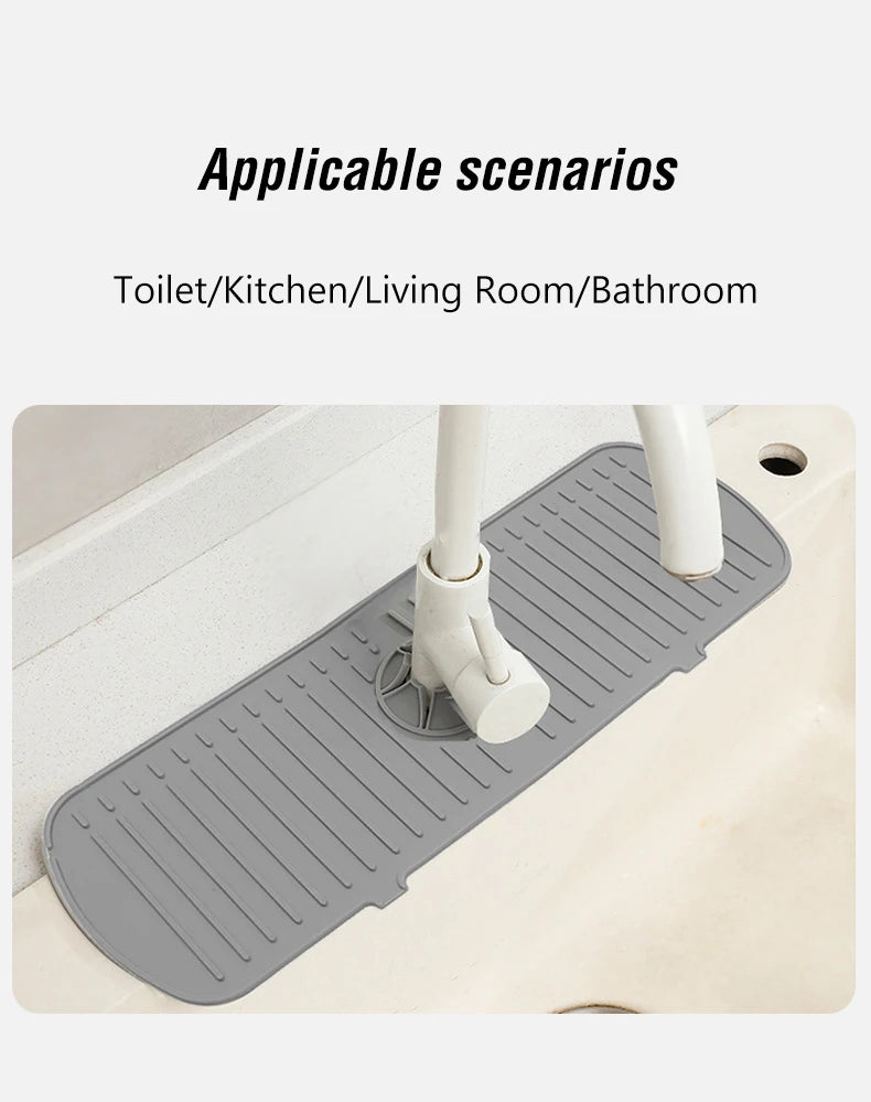 Silicone Faucet Drip Mat – Sink Splash Guard & Heat-Resistant Drain Pad for Kitchen and Bathroom