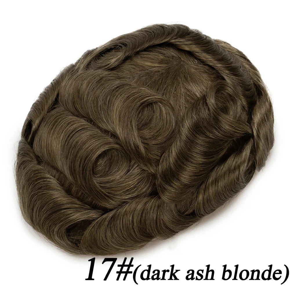 Men's Human Hair Toupee – Hollywood Skin & Lace Base, 6x8 / 7x9 / 8x10