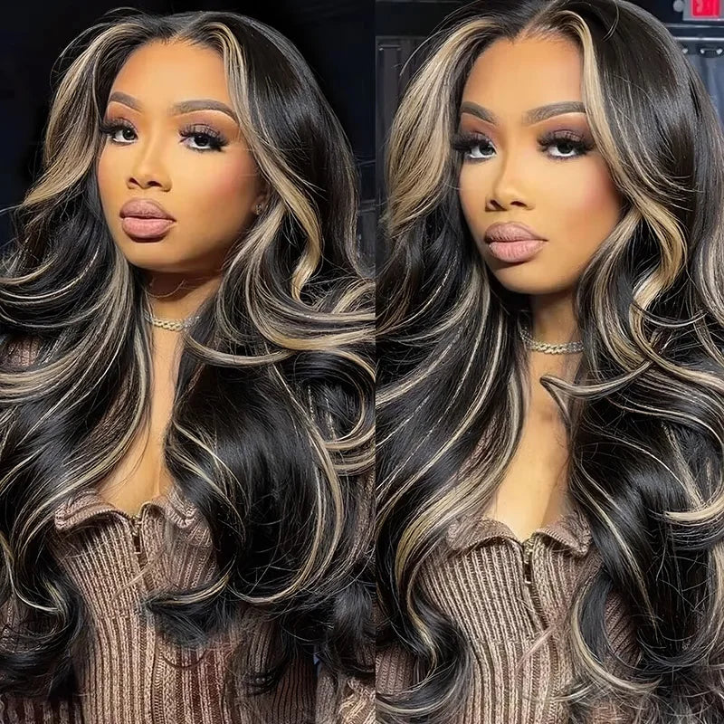 30" 1B/27 Ombre Body Wave Human Hair 13x4 HD Lace Front Wig