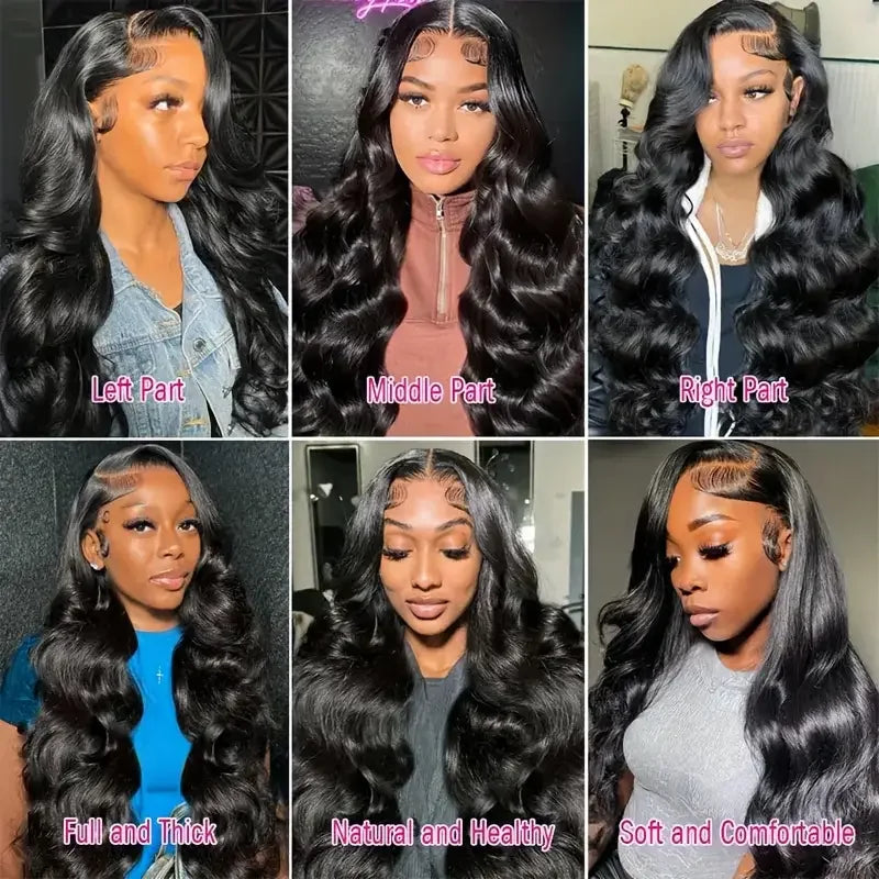 30–44 Inch Body Wave 13x6 HD Transparent Lace Front Human Hair Wig (Pre-Plucked)