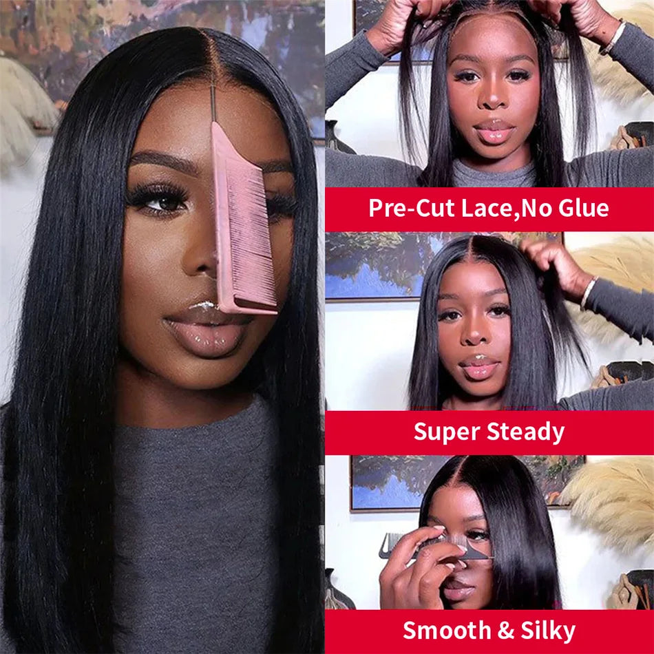 Bone Straight HD Lace Frontal Human Hair Wig 13x6 / 13x4 (30–40 Inch)